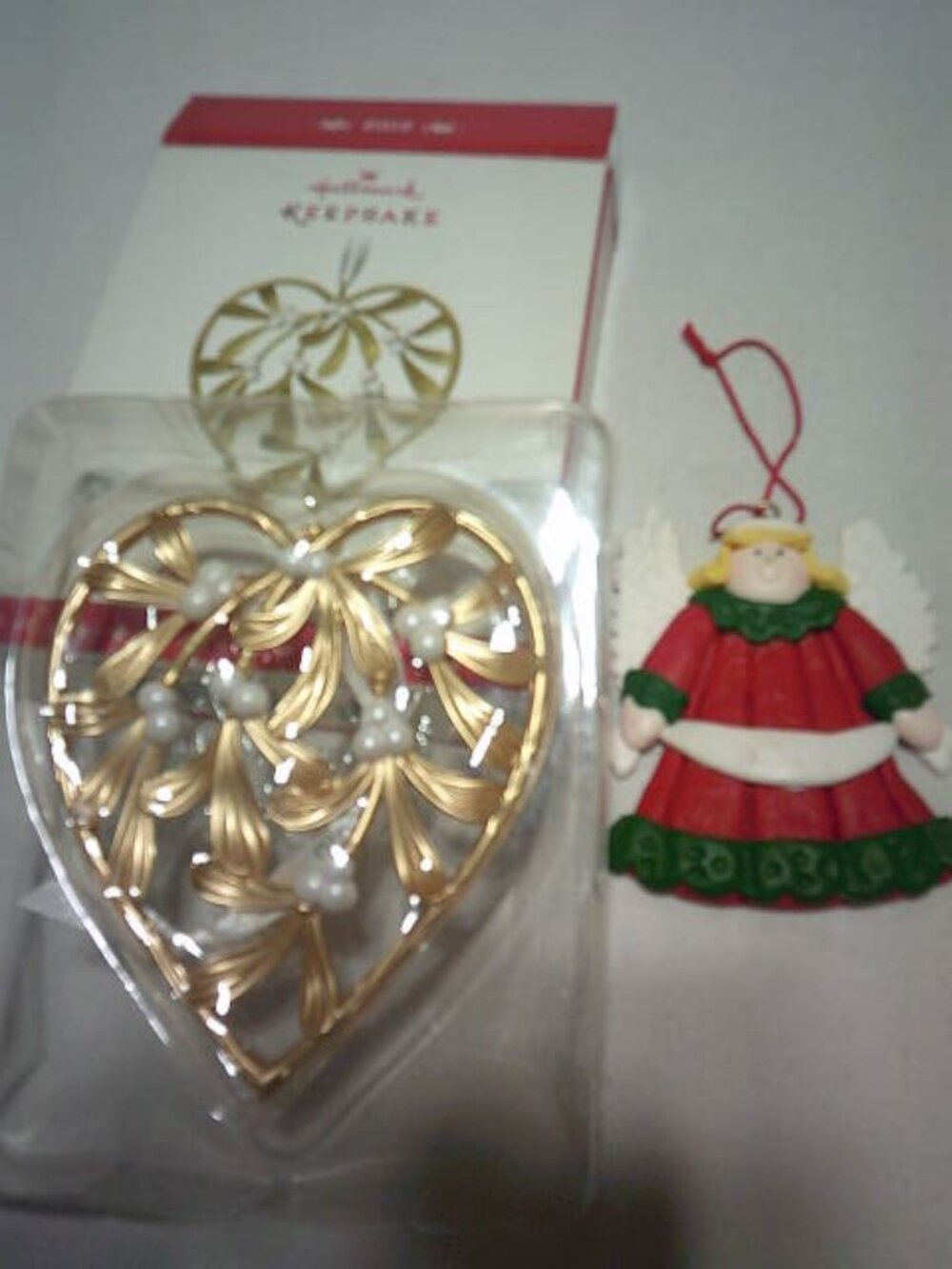 2 NEW HALLMARK KEEPSAKE ORNAMENTS OUR FIRST CHRISTMAS & RUBBER COLORFUL ANGEL 🎄